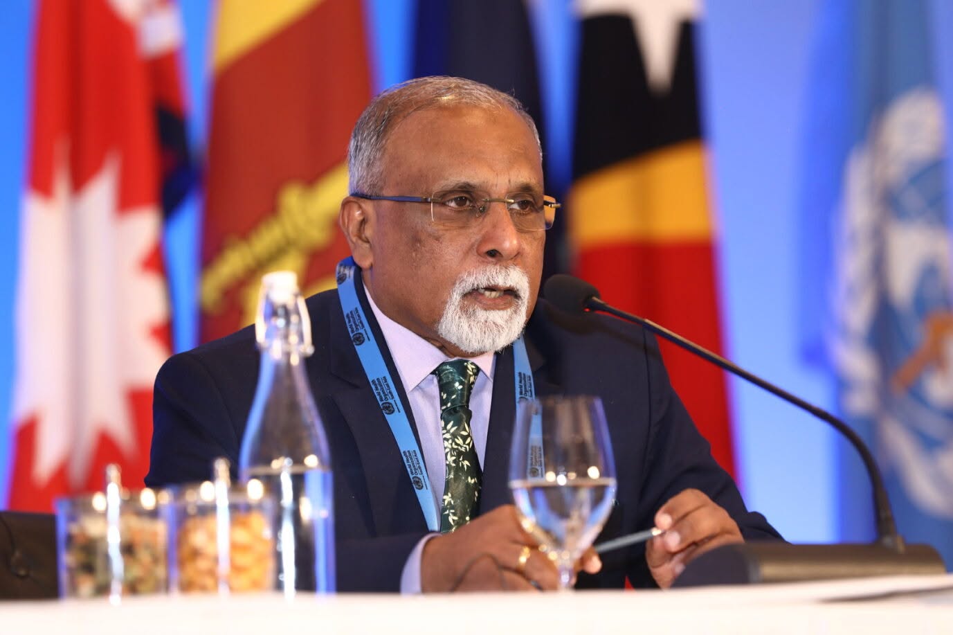 Cherian Varghese speaking at the World Health Assembly